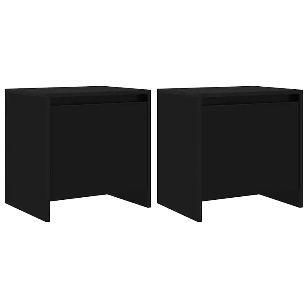 Bedside Cabinets 2 pcs Black 45x34x44.5 cm Engineered Wood 809866 - Furniture