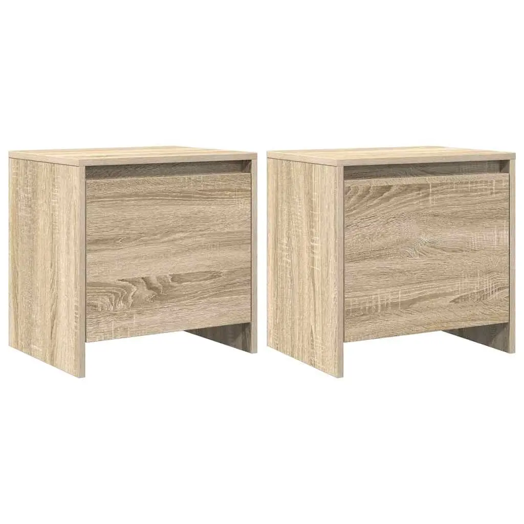 Bedside Cabinets 2 pcs Sonoma Oak 45x34x44.5 cm Engineered Wood 809870 - Furniture