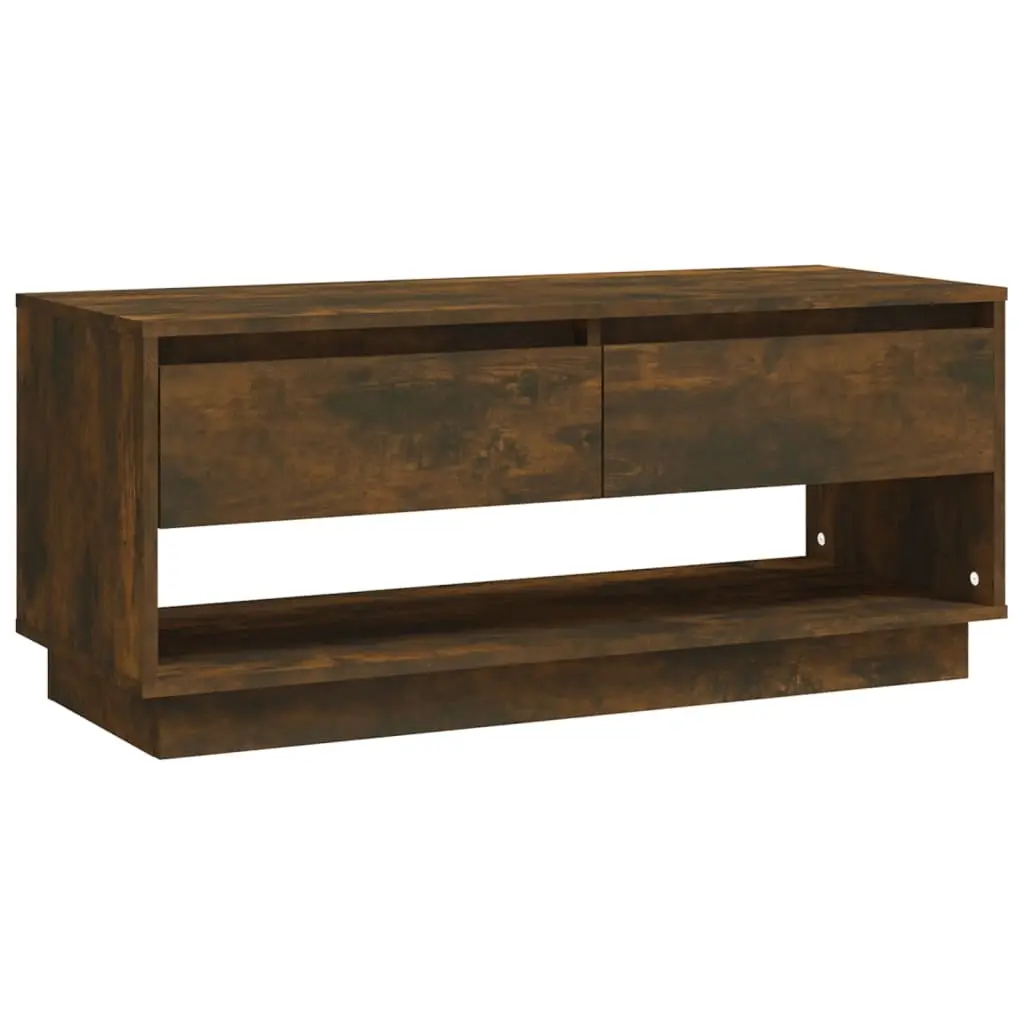 TV Cabinet Smoked Oak 102x41x44 cm Engineered Wood 812972 - Furniture