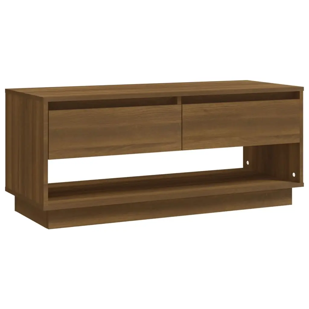TV Cabinet Brown Oak 102x41x44 cm Engineered Wood 812974 - Furniture