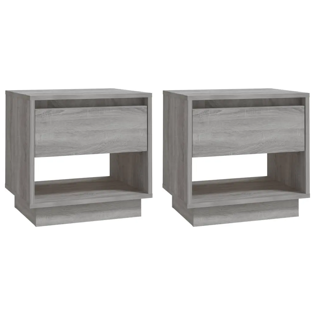 Bedside Cabinets 2 pcs Grey Sonoma 45x34x44 cm Engineered Wood 812984 - Furniture