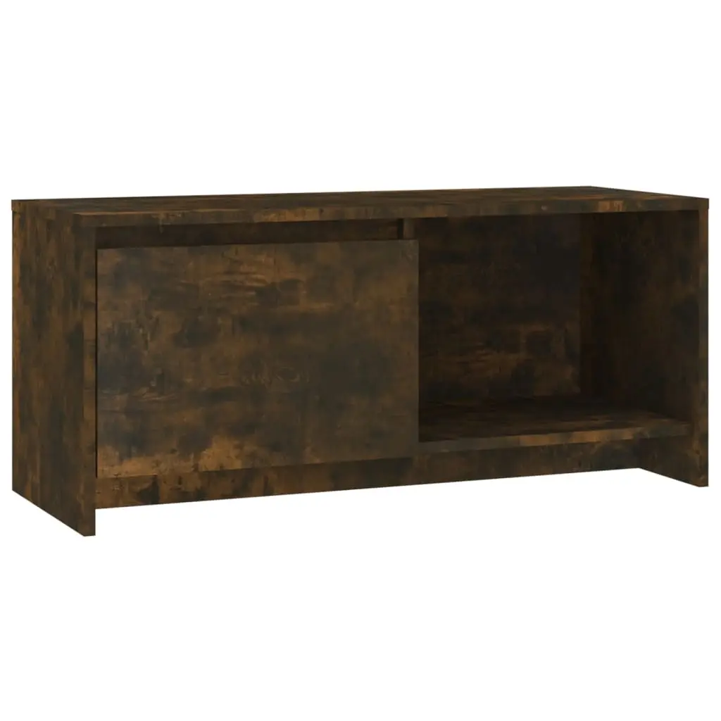 TV Cabinet Smoked Oak 90x35x40 cm Engineered Wood 813017 - Furniture