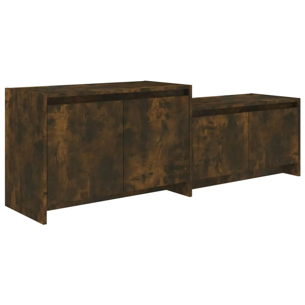 TV Cabinet Smoked Oak 146.5x35x50 cm Engineered Wood 813026 - Furniture