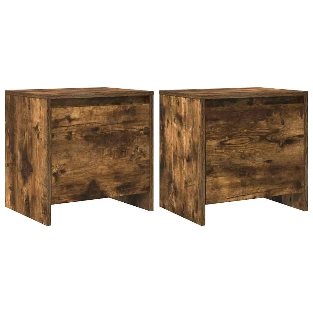 Bedside Cabinets 2 pcs Smoked Oak 45x34x44.5 cm Engineered Wood 813045 - Furniture