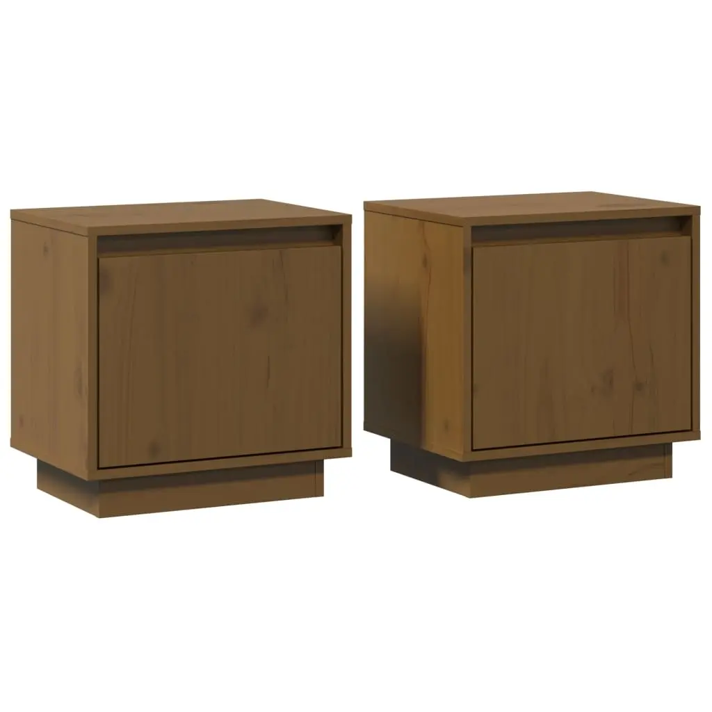 Bedside Cabinets 2 pcs Honey Brown 40x30x40 cm Solid Wood Pine 813312 - Furniture