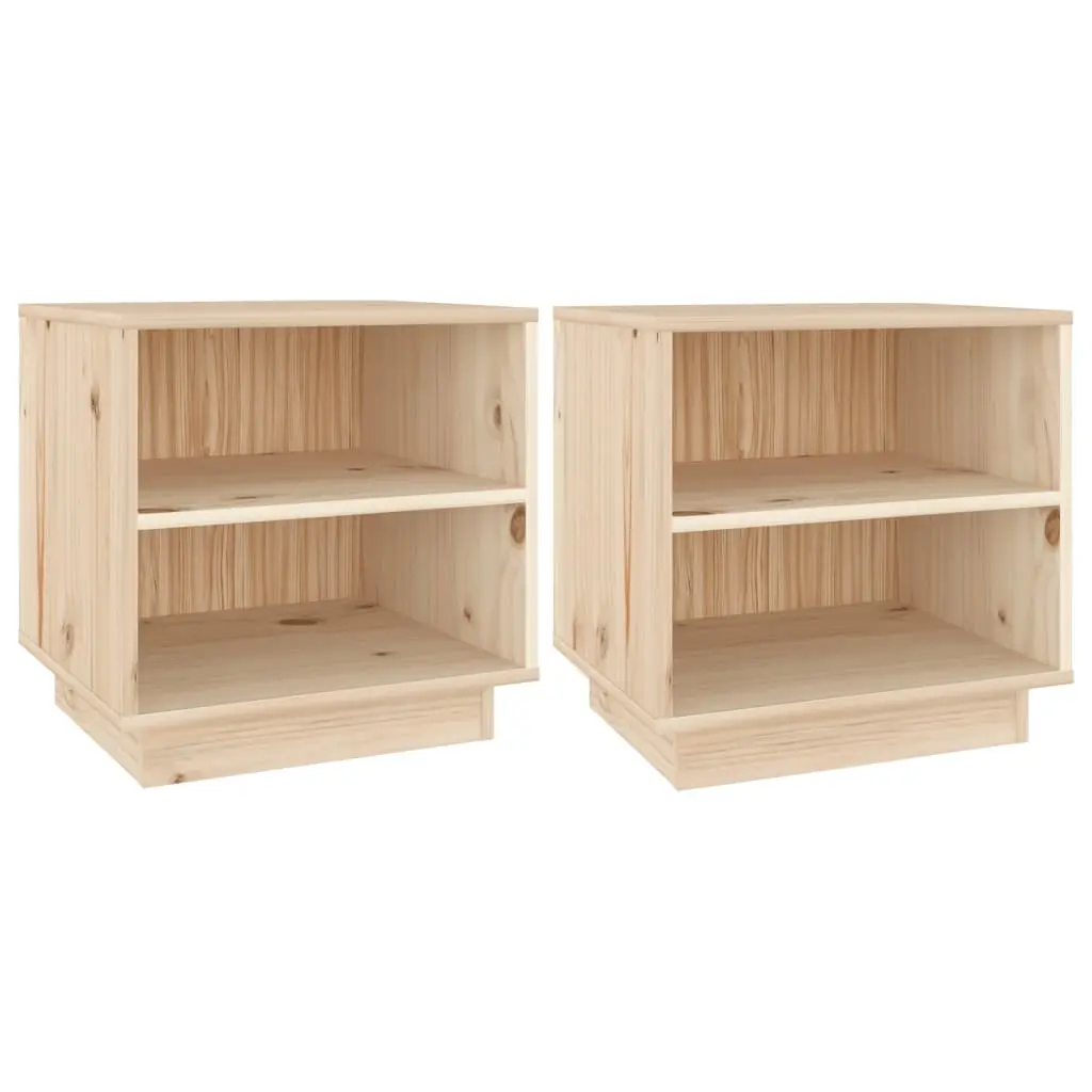 Bedside Cabinets 2 pcs 40x34x40 cm Solid Wood Pine 813326 - Furniture