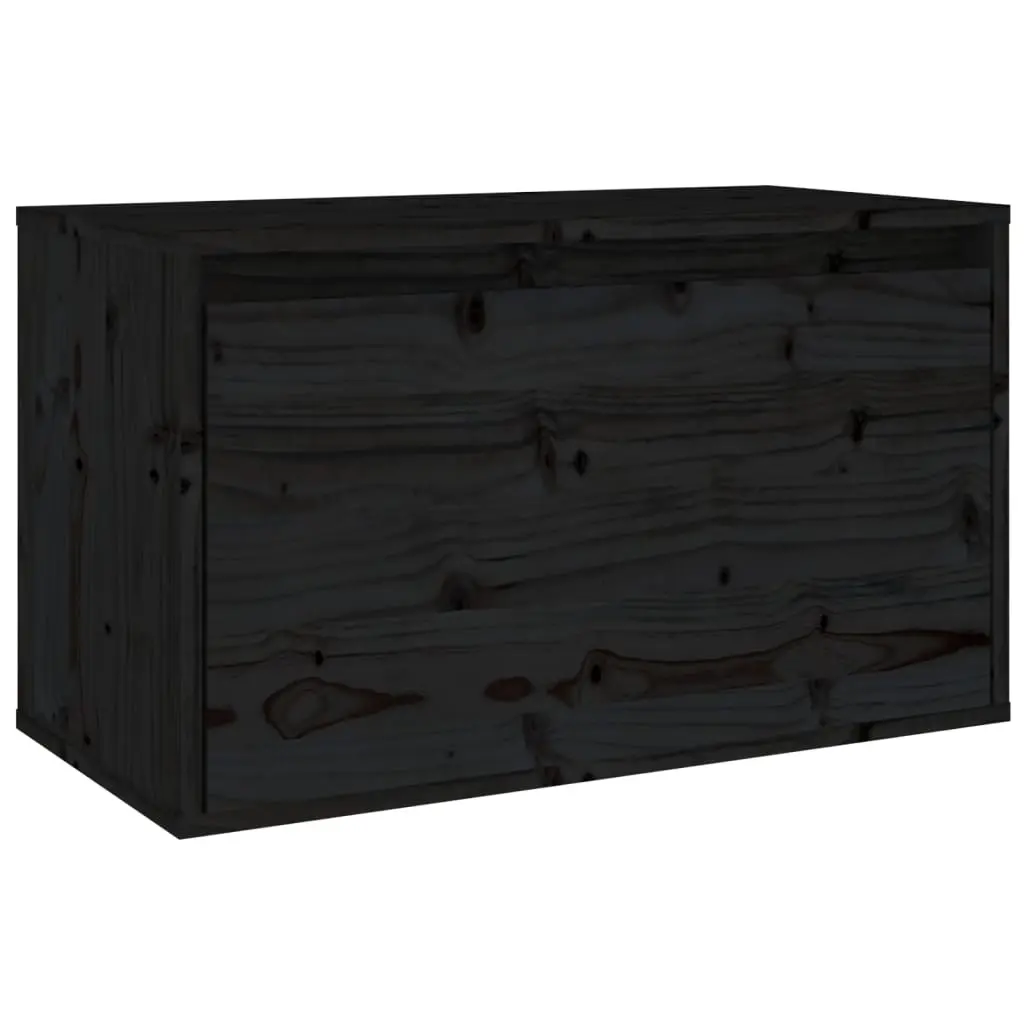 Wall Cabinet Black 60x30x35 cm Solid Wood Pine 813453 - Furniture