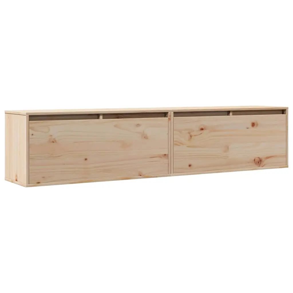 Wall Cabinets 2 pcs 80x30x35 cm Solid Wood Pine 813456 - Furniture