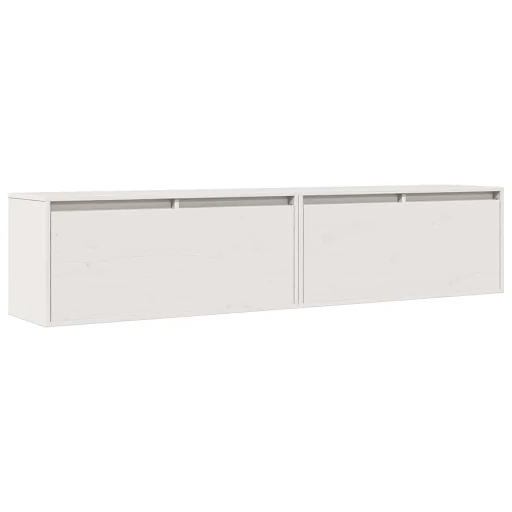 Wall Cabinets 2 pcs White 80x30x35 cm Solid Wood Pine 813458 - Furniture