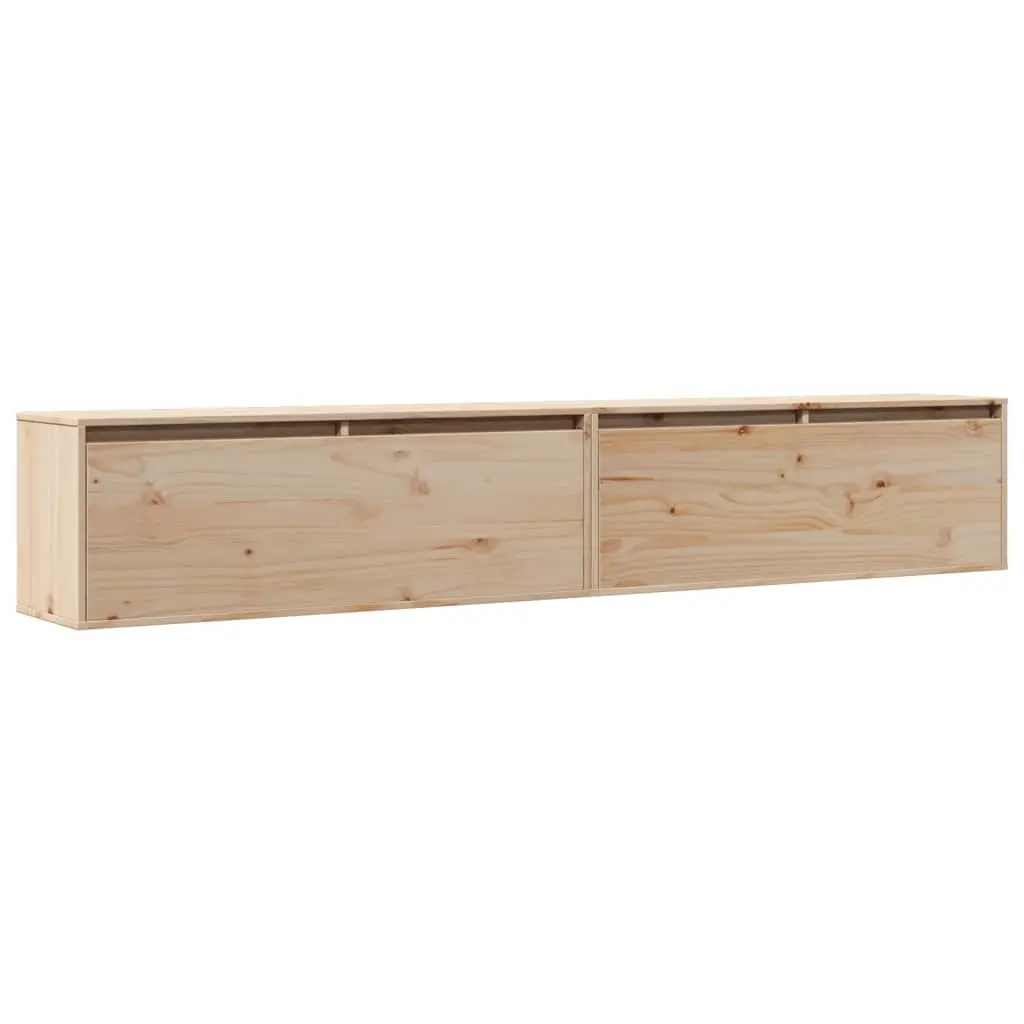 Wall Cabinets 2pcs 100x30x35 cm Solid Wood Pine 813466 - Furniture