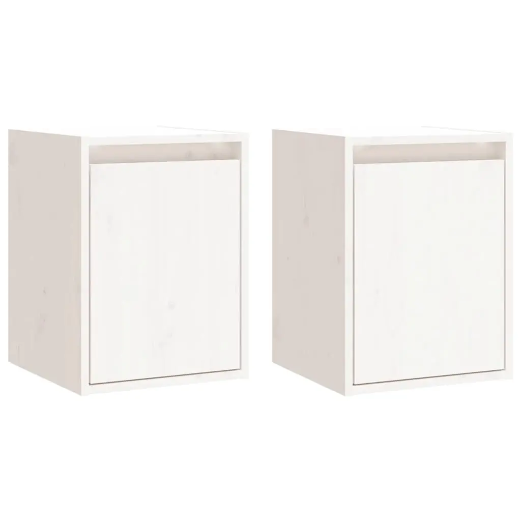 Wall Cabinets 2pcs White 30x30x40 cm Solid Wood Pine 813478 - Furniture