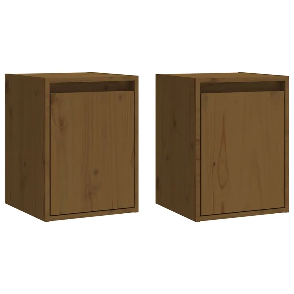 Wall Cabinets 2pcs Honey Brown 30x30x40 cm Solid Wood Pine 813482 - Furniture