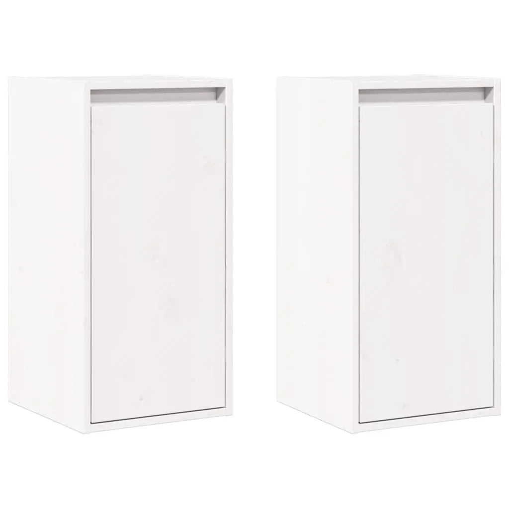 Wall Cabinets 2 pcs White 30x30x60 cm Solid Wood Pine 813488 - Furniture