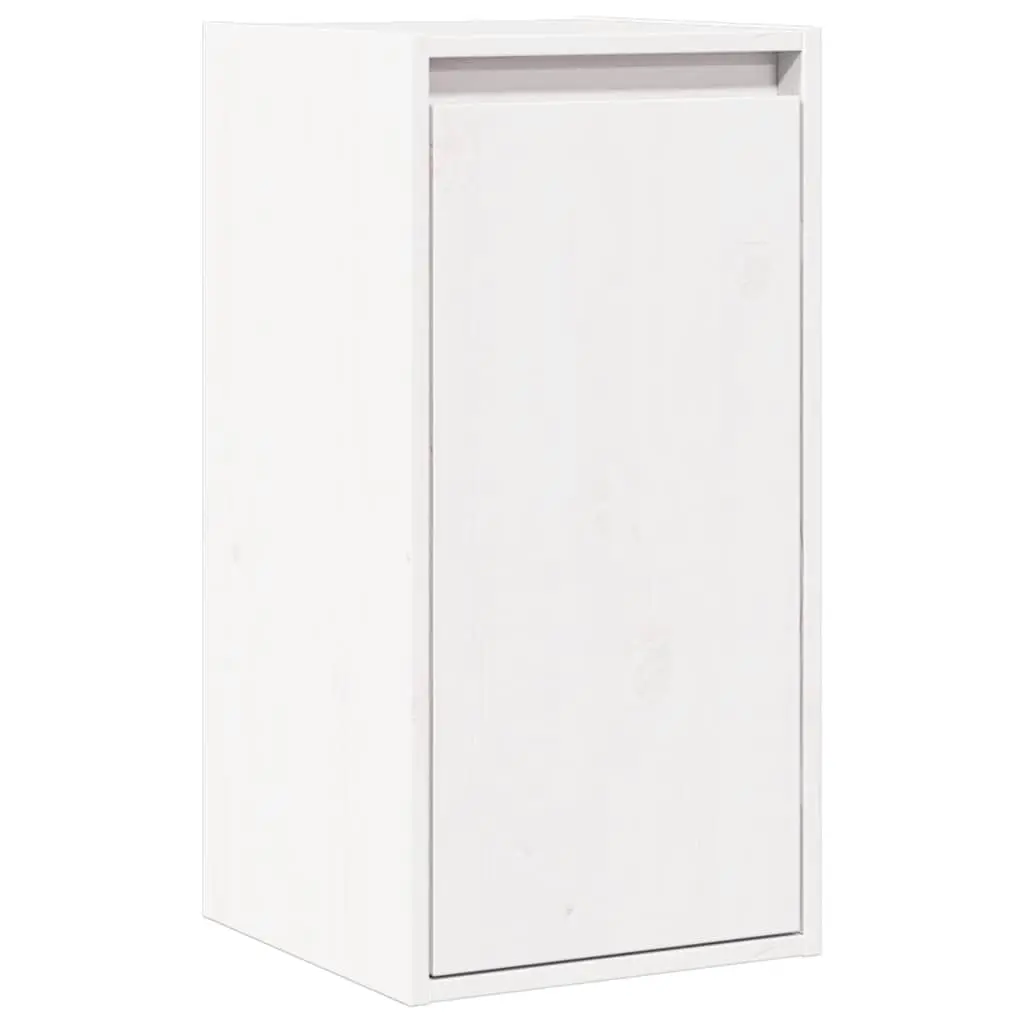 Wall Cabinet White 30x30x100 cm Solid Wood Pine 813507 - Furniture