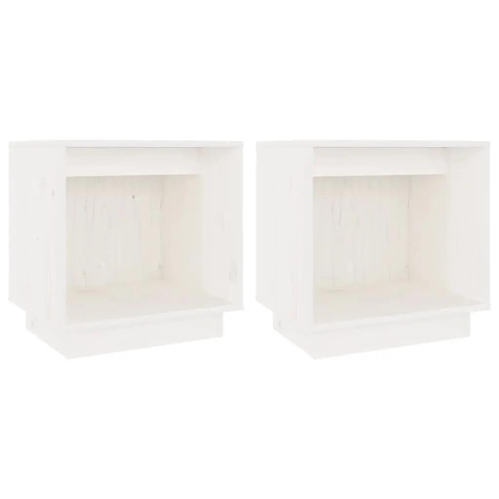 Bedside Cabinets 2 pcs White 40x30x40 cm Solid Wood Pine 813338 - Furniture