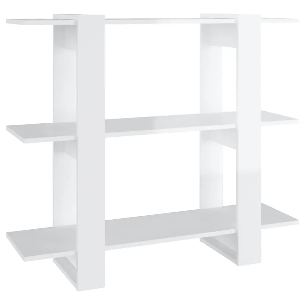 Book Cabinet/Room Divider High Gloss White 100x30x87 cm 811553 - Furniture