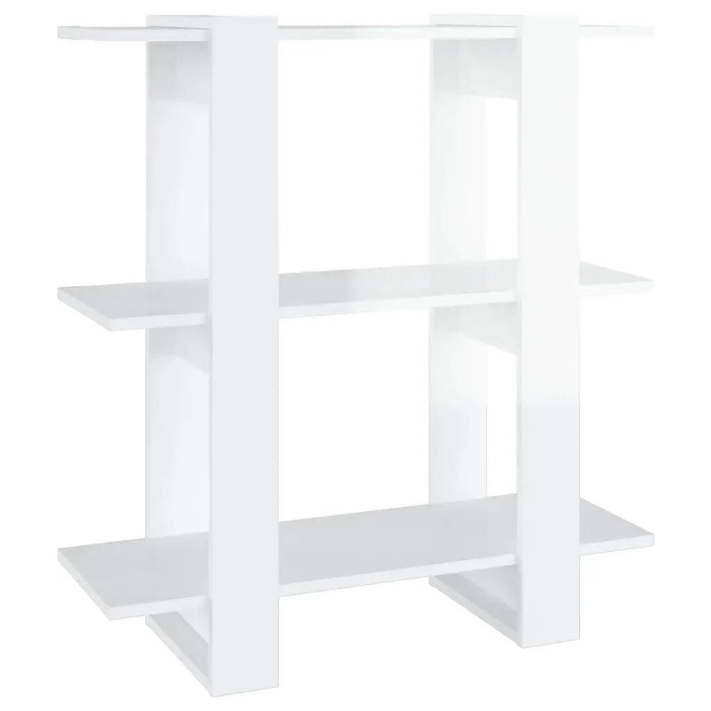 Book Cabinet/Room Divider High Gloss White 80x30x87 cm 811589 - Furniture