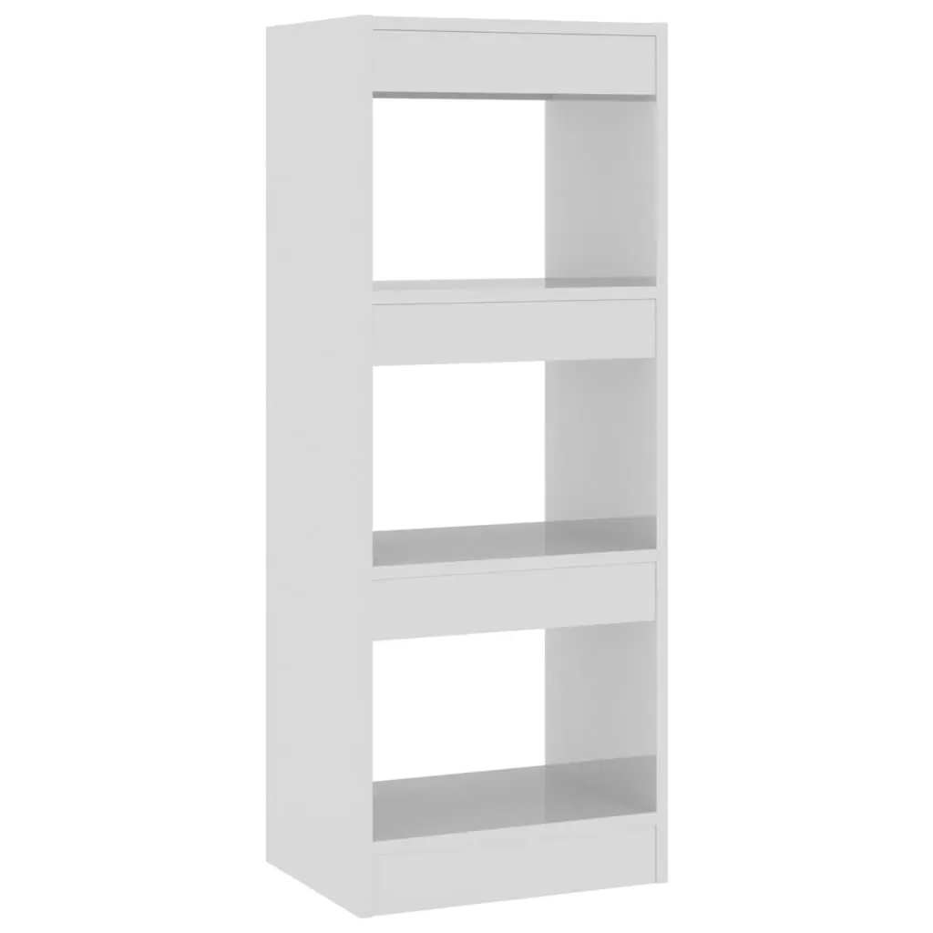 Book Cabinet/Room Divider High Gloss White 40x30x103 cm Engineered Wood 811616 - Furniture