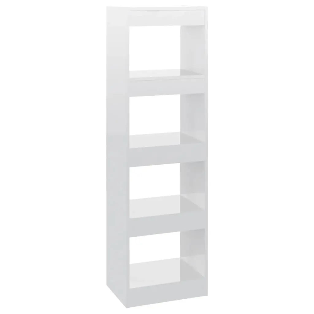 Book Cabinet/Room Divider High Gloss White 40x30x135 cm 811625 - Furniture