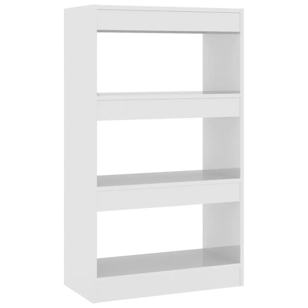 Book Cabinet/Room Divider High Gloss White 60x30x103 cm Engineered Wood 811661 - Furniture