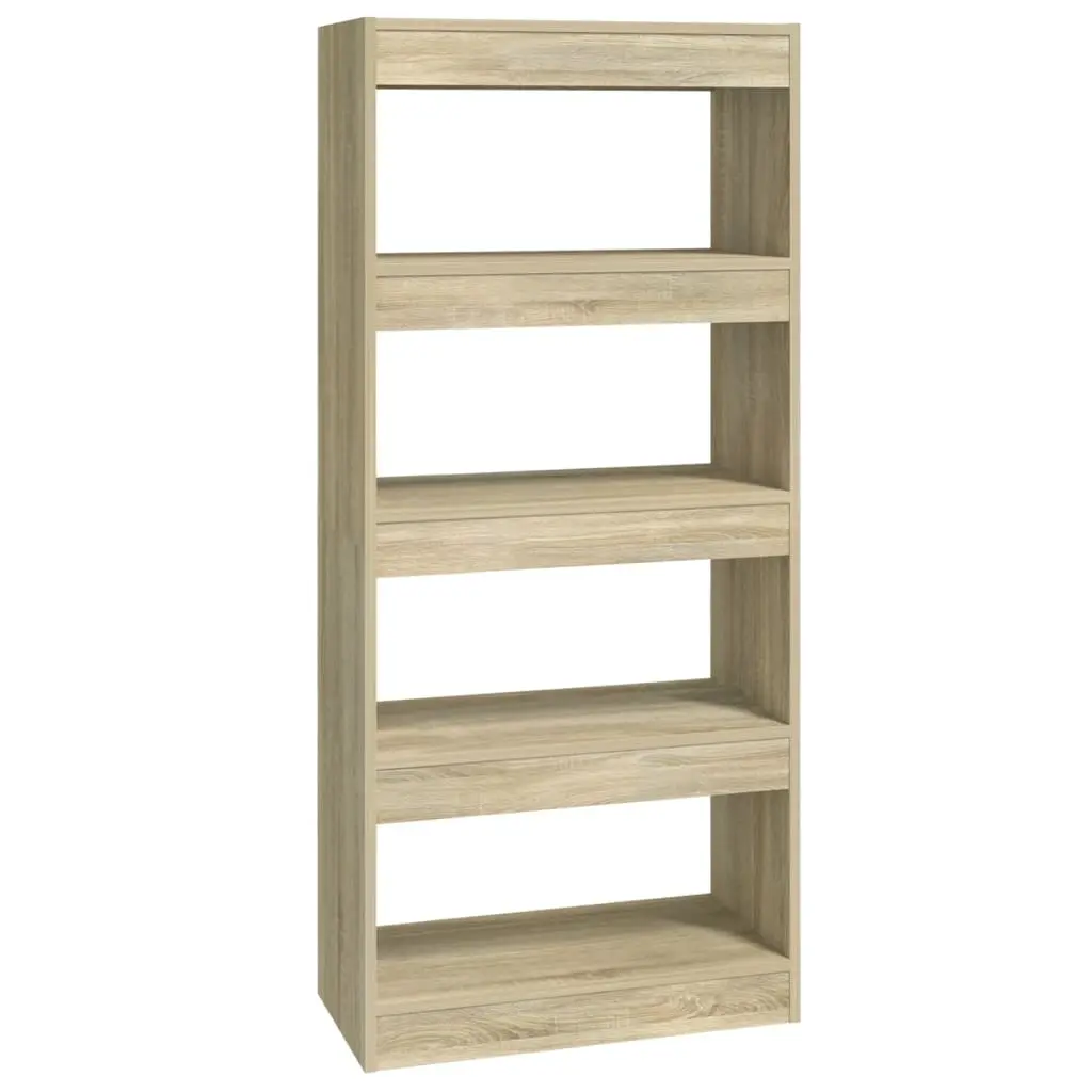 Book Cabinet/Room Divider Sonoma Oak 60x30x135 cm Engineered Wood 811667 - Furniture