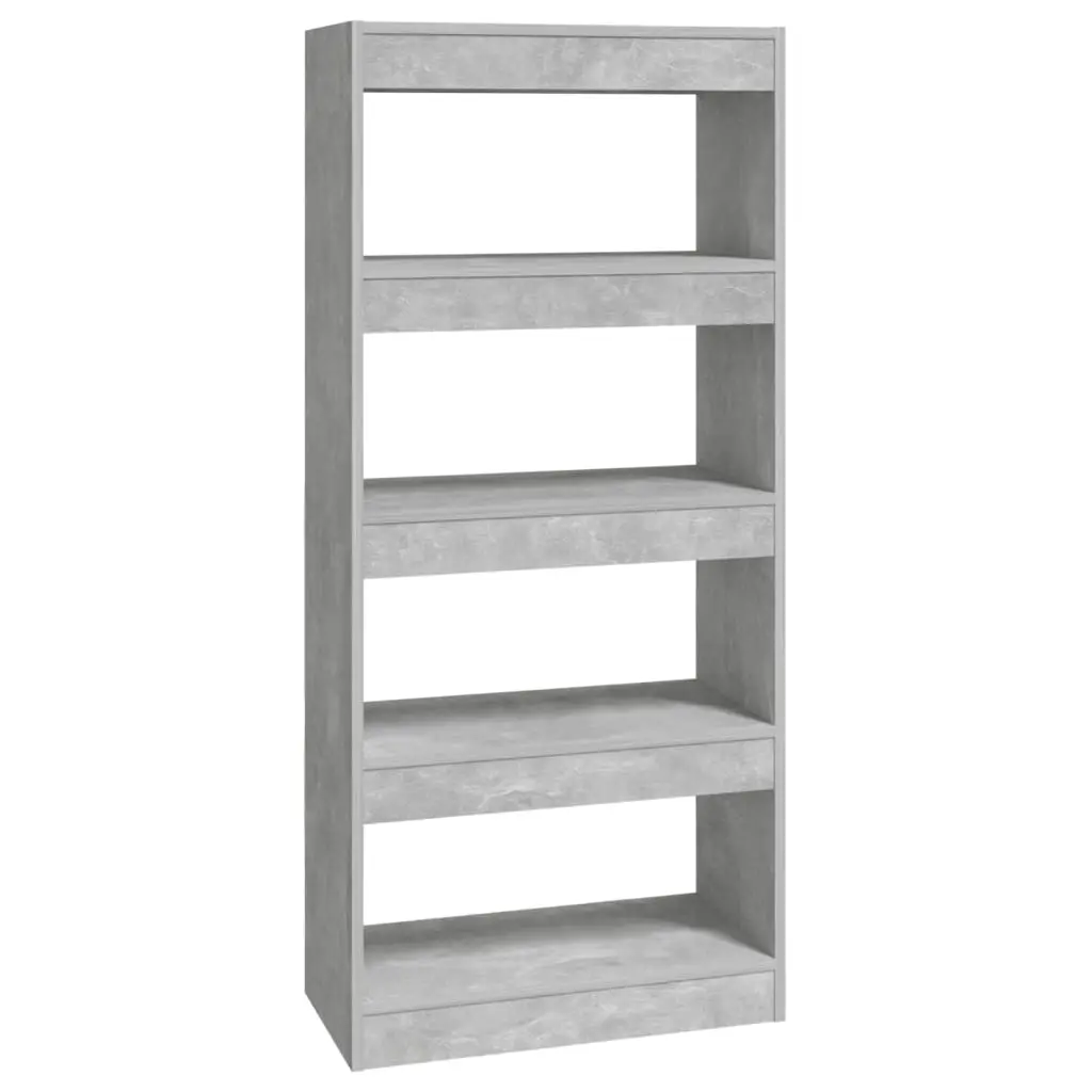 Book Cabinet/Room Divider Concrete Grey 60x30x135 cm Engineered Wood 811668 - Furniture