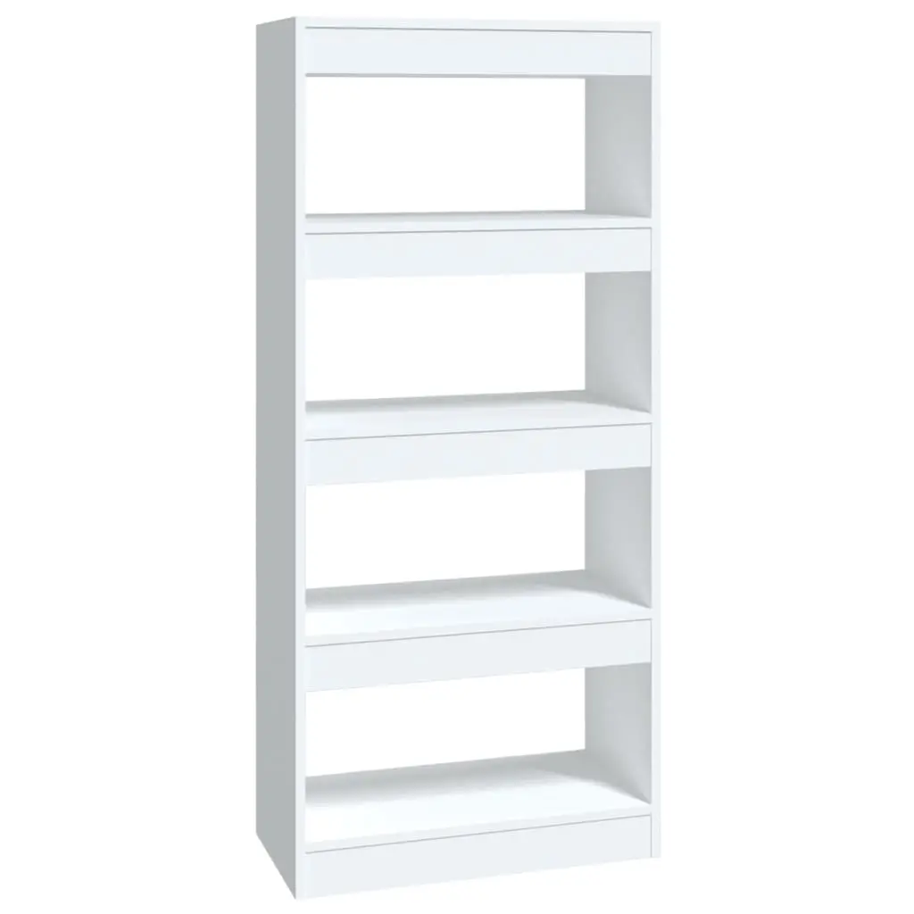 Book Cabinet/Room Divider High Gloss White 60x30x135 cm Engineered Wood 811670 - Furniture
