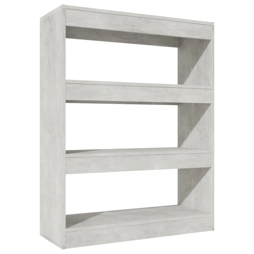 Book Cabinet/Room Divider Concrete Grey 80x30x103 cm Engineered wood 811704 - Furniture