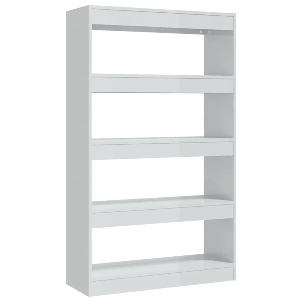 Book Cabinet/Room Divider High Gloss White 80x30x135 cm Engineered Wood 811715 - Furniture