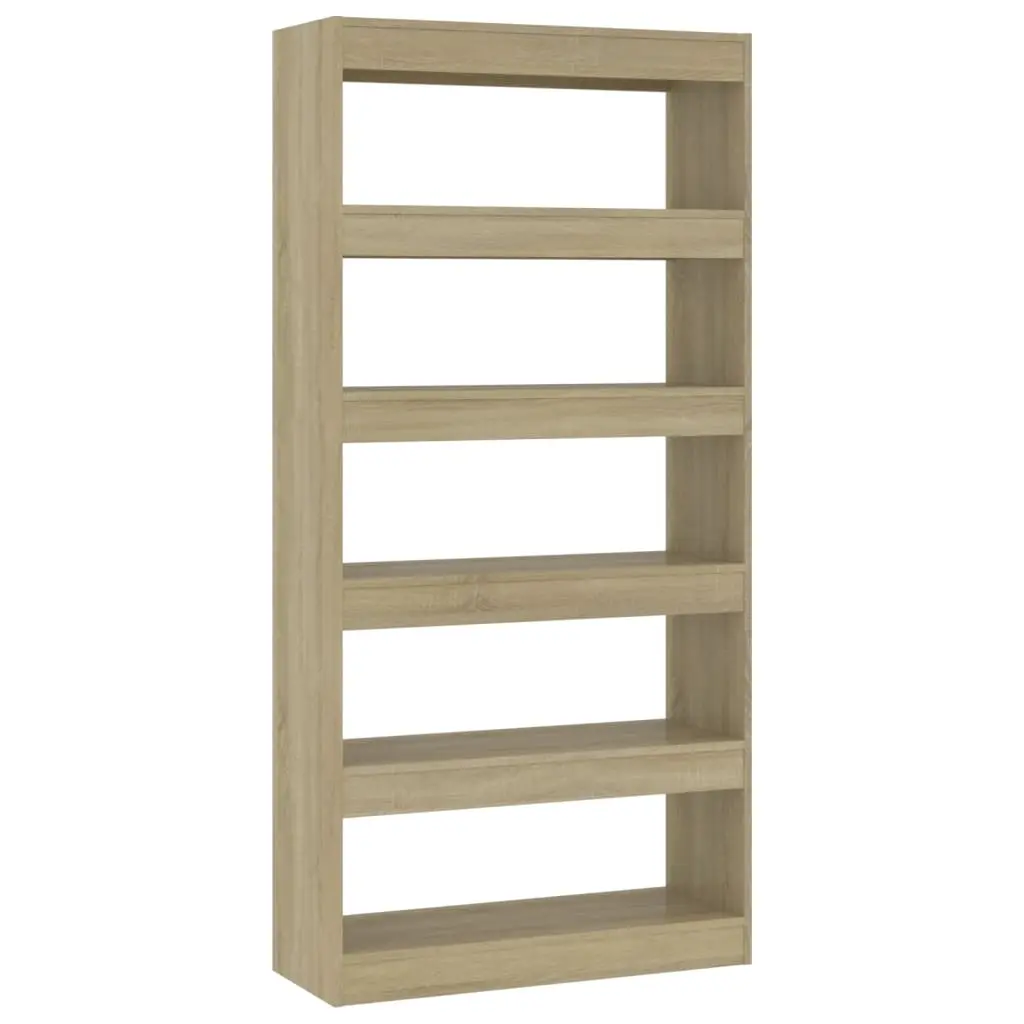 Book Cabinet/Room Divider Sonoma Oak 80x30x166 cm Engineered Wood 811721 - Furniture
