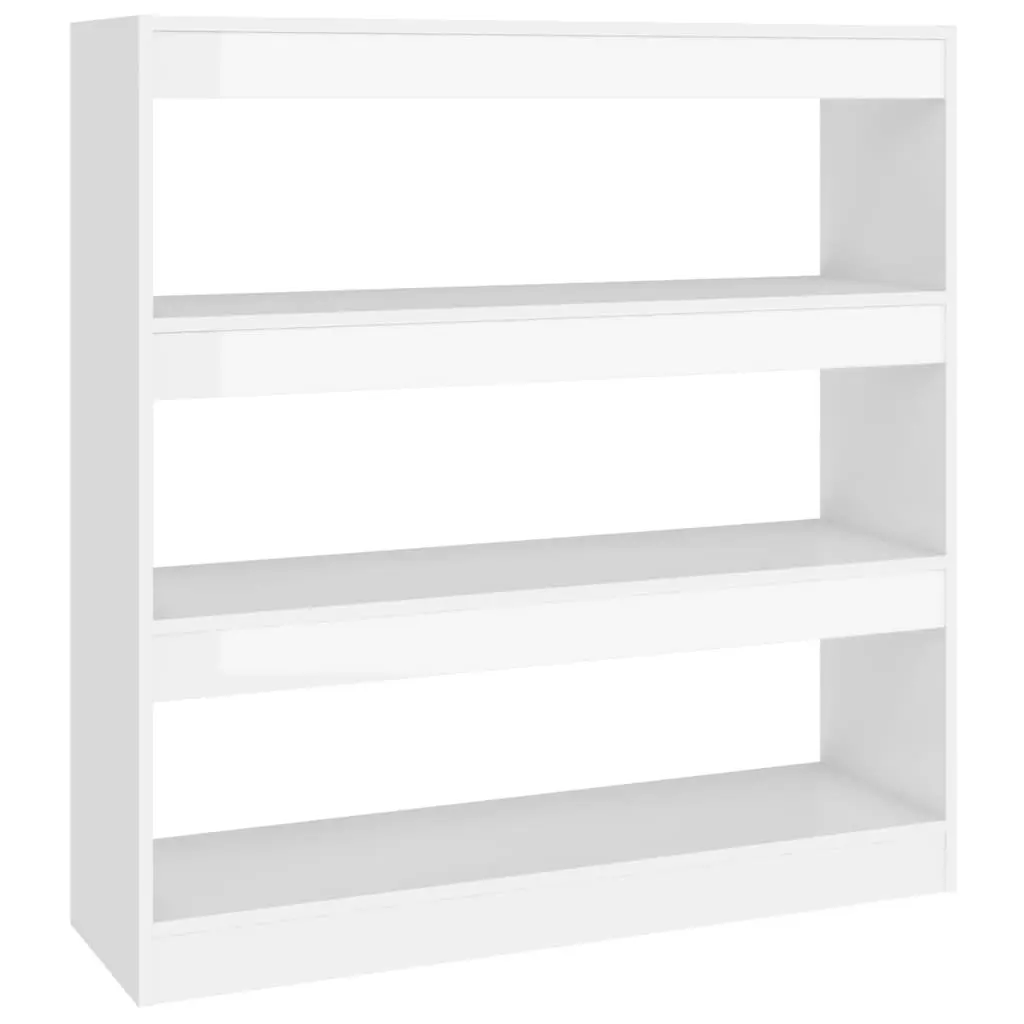 Book Cabinet/Room Divider High Gloss White 100x30x103 cm 811751 - Furniture