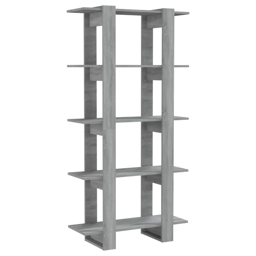 Book Cabinet/Room Divider Grey Sonoma 80x30x160 cm Engineered Wood 813573 - Furniture