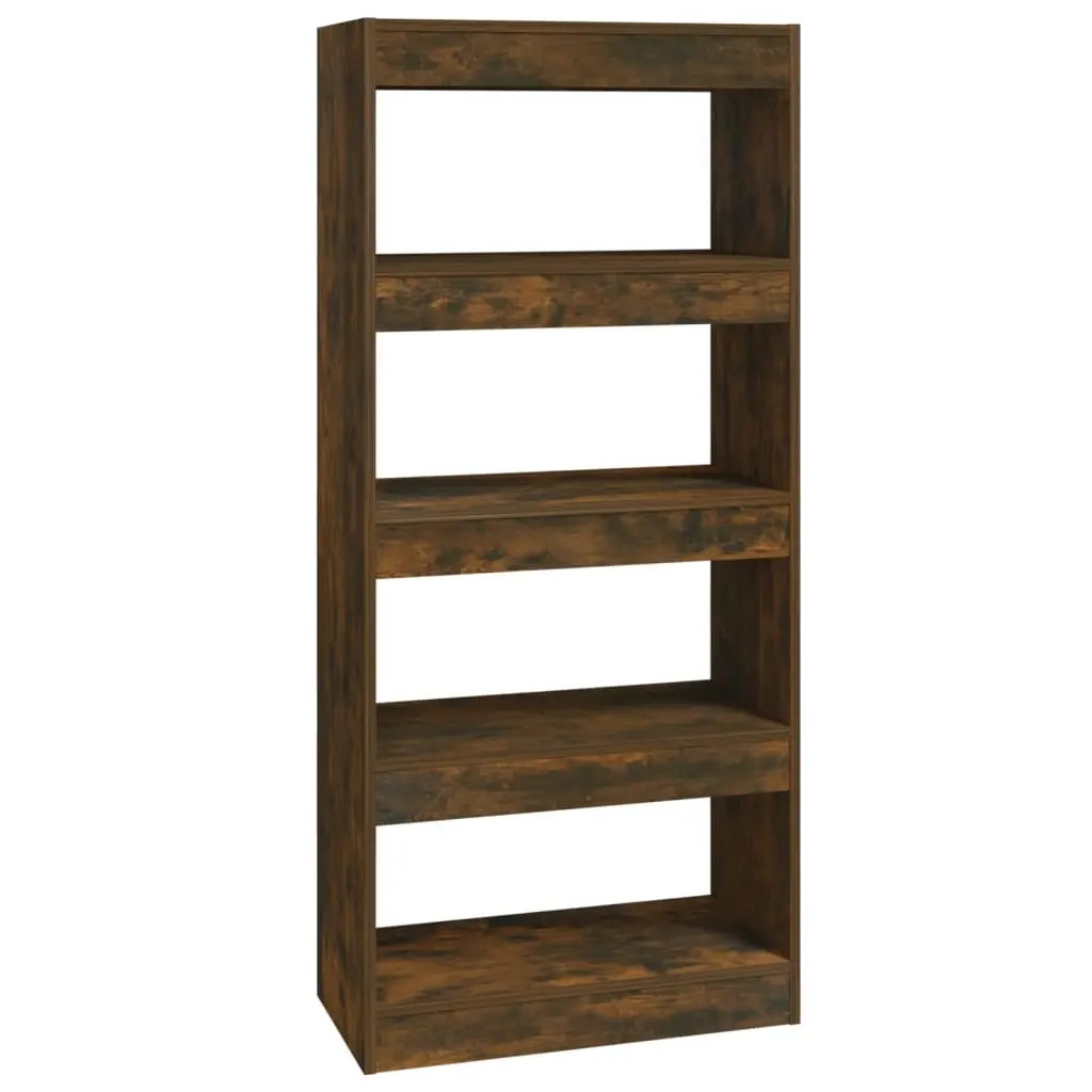 Book Cabinet/Room Divider Smoked Oak 60x30x135 cm Engineered Wood 813605 - Furniture