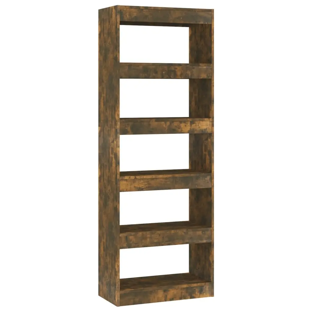 Book Cabinet/Room Divider Smoked Oak 60x30x166 cm Engineered Wood 813608 - Furniture