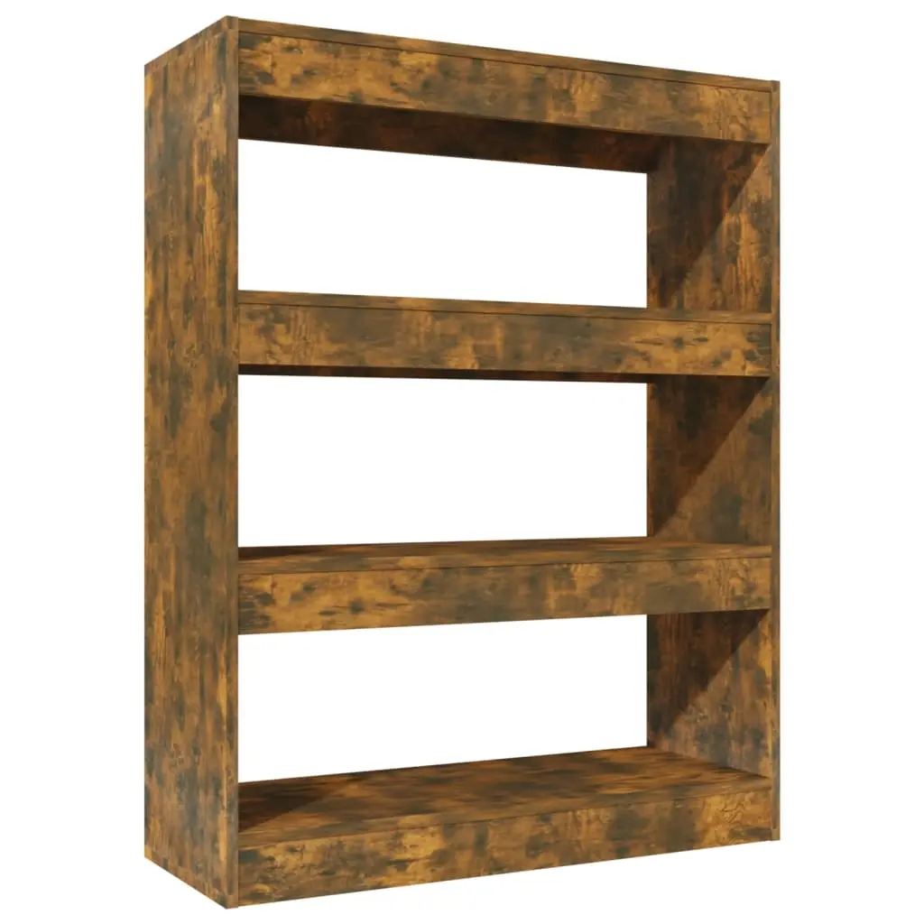 Book Cabinet/Room Divider Smoked Oak 80x30x103 cm Engineered wood 813617 - Furniture