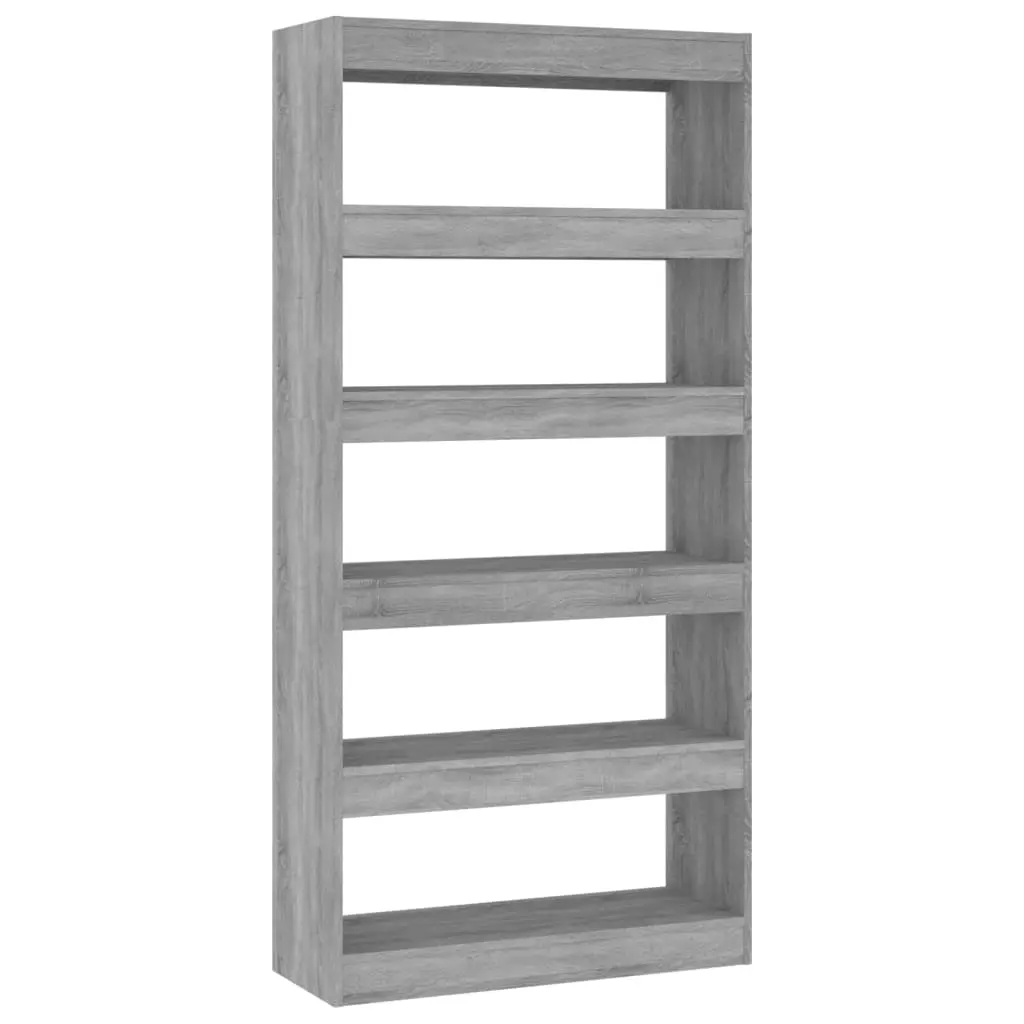 Book Cabinet/Room Divider Grey Sonoma 80x30x166 cm Engineered Wood 813624 - Furniture