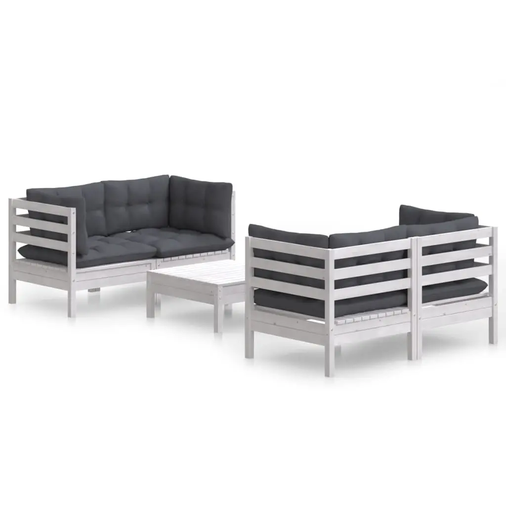 5 Piece Garden Lounge Set with Anthracite Cushions Pinewood 3096023 - Furniture