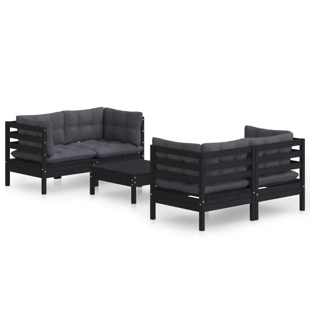 5 Piece Garden Lounge Set with Anthracite Cushions Pinewood 3096026 - Furniture