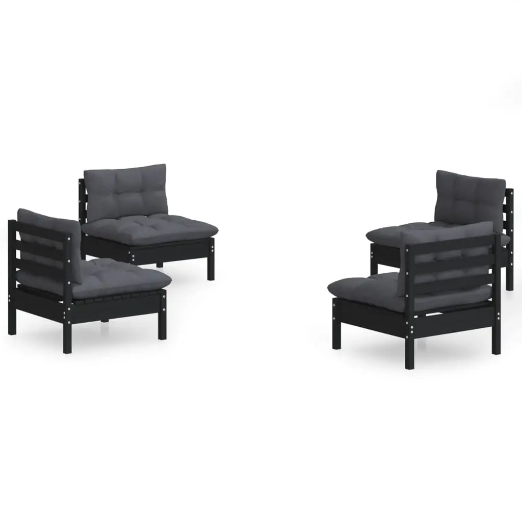 4 Piece Garden Lounge Set with Anthracite Cushions Pinewood 3096032 - Furniture