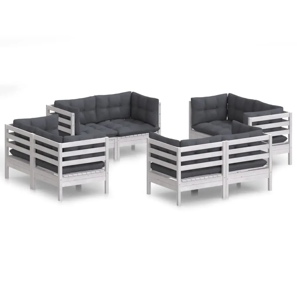 8 Piece Garden Lounge Set with Anthracite Cushions Pinewood 3096059 - Furniture