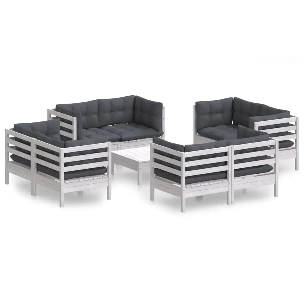 9 Piece Garden Lounge Set with Anthracite Cushions Pinewood 3096065 - Furniture