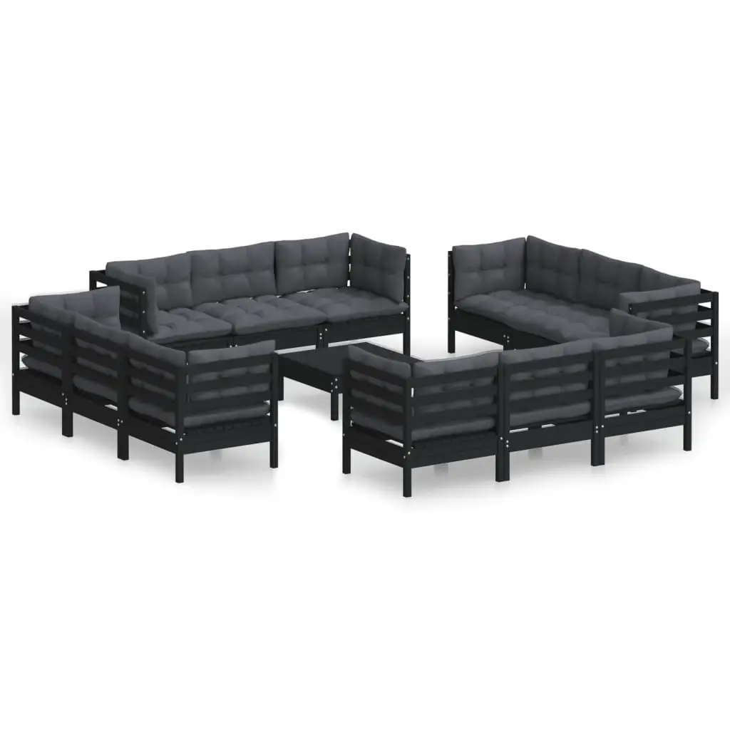 13 Piece Garden Lounge Set with Anthracite Cushions Pinewood 3096074 - Furniture