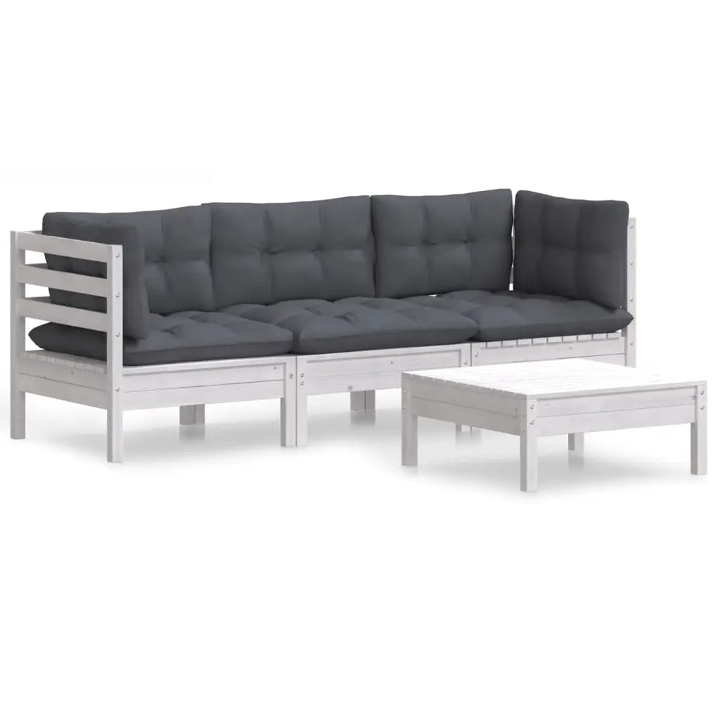 4 Piece Garden Lounge Set with Anthracite Cushions Pinewood 3096107 - Furniture
