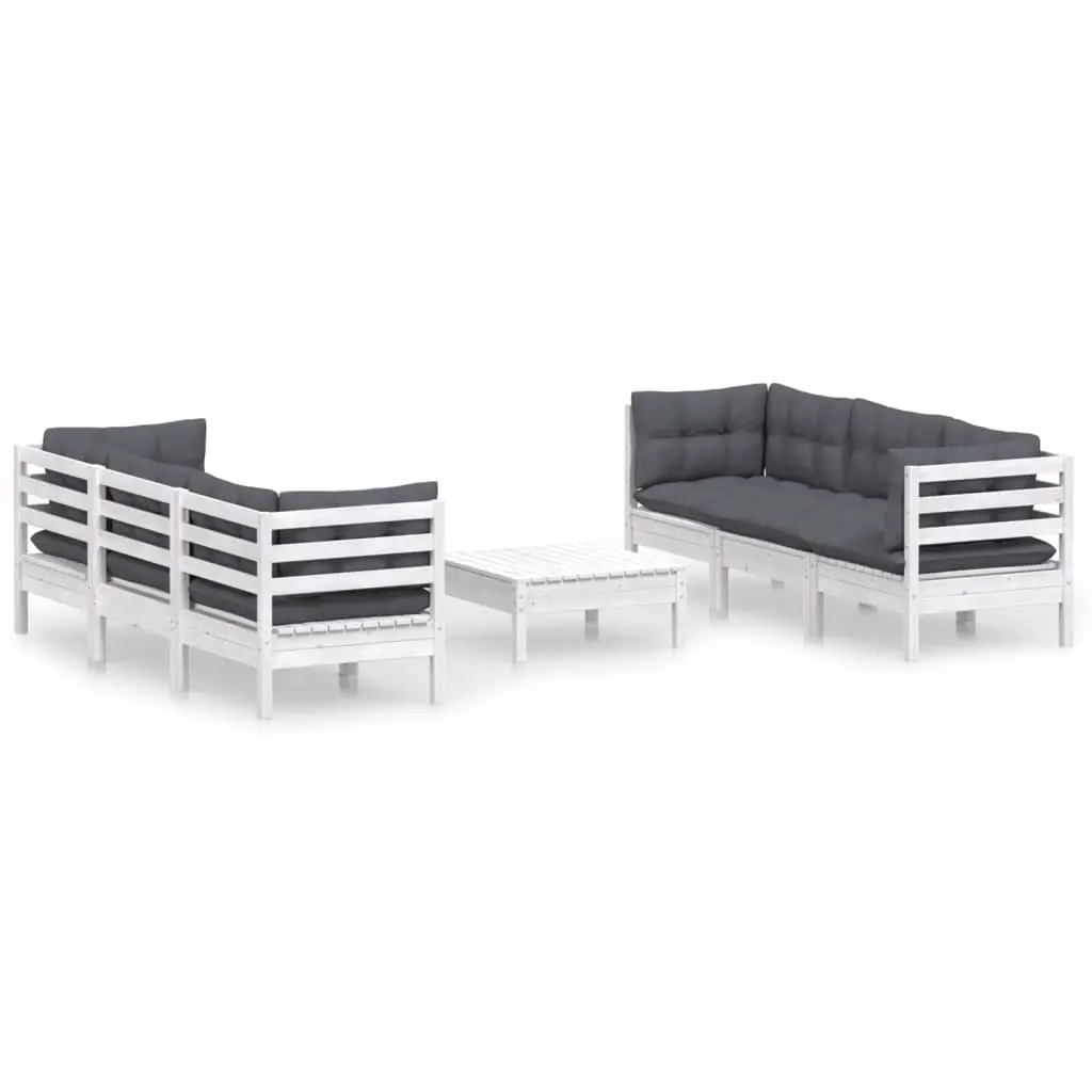 7 Piece Garden Lounge Set with Anthracite Cushions Pinewood 3096119 - Furniture