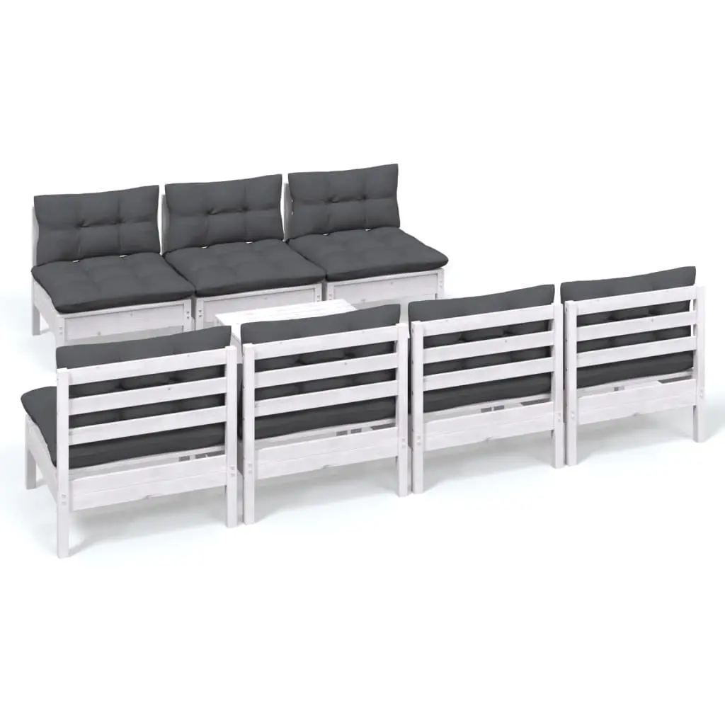 8 Piece Garden Lounge Set with Anthracite Cushions Pinewood 3096137 - Furniture