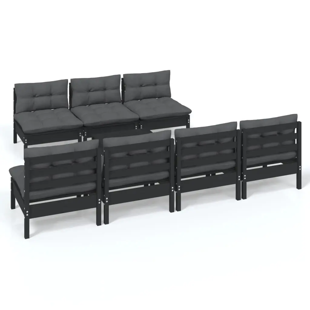 8 Piece Garden Lounge Set with Anthracite Cushions Pinewood 3096140 - Furniture