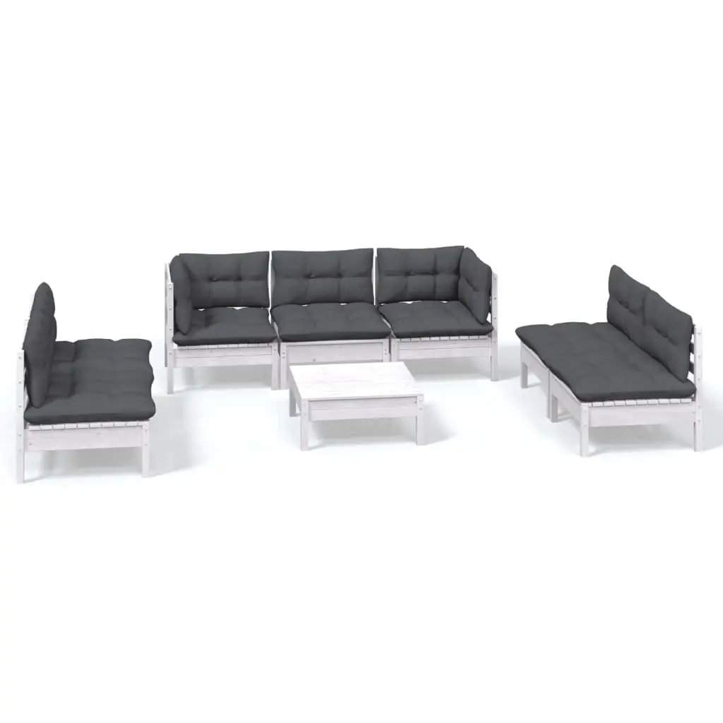 8 Piece Garden Lounge Set with Cushions Solid Pinewood 3096227 - Furniture