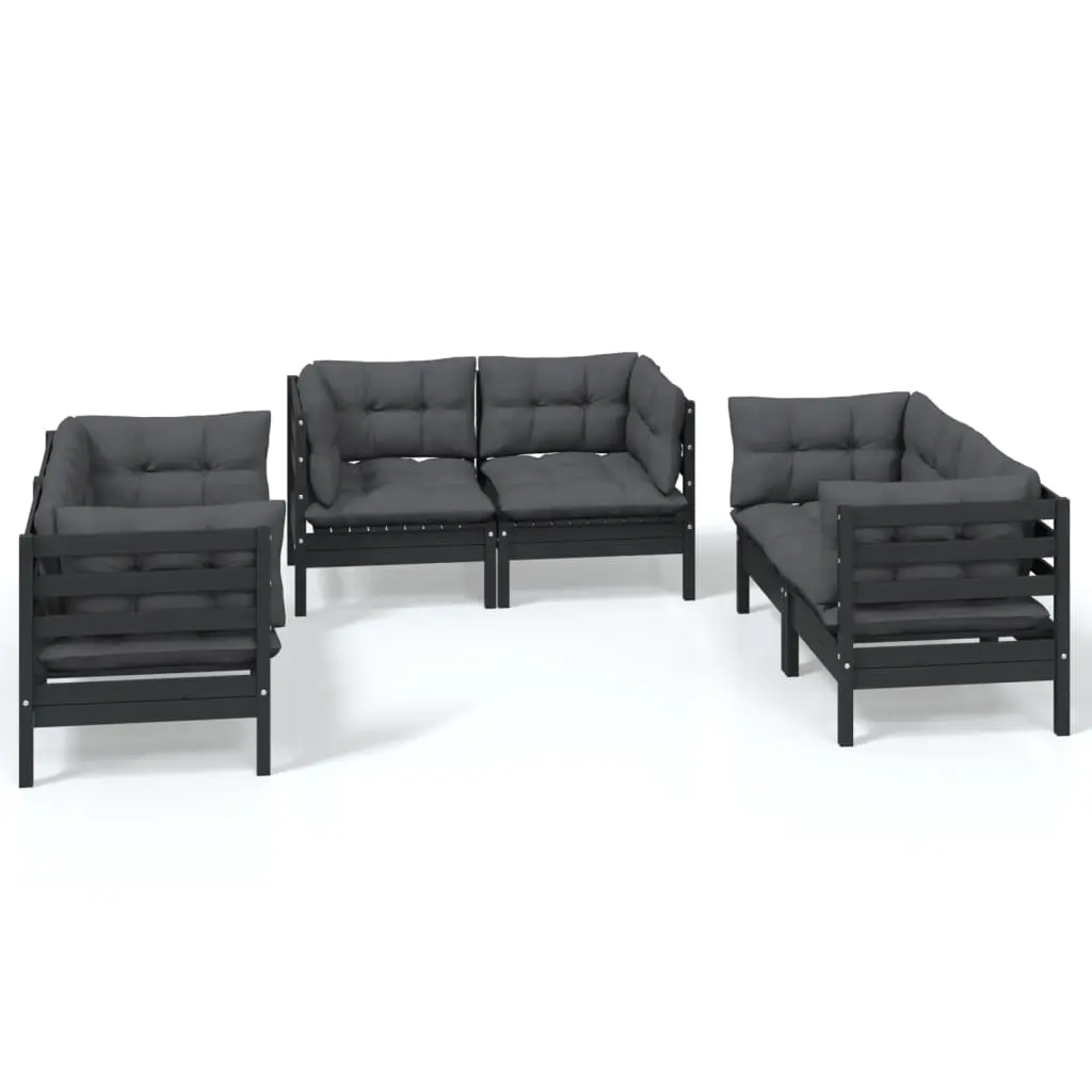 6 Piece Garden Lounge Set with Cushions Solid Pinewood 3096248 - Furniture