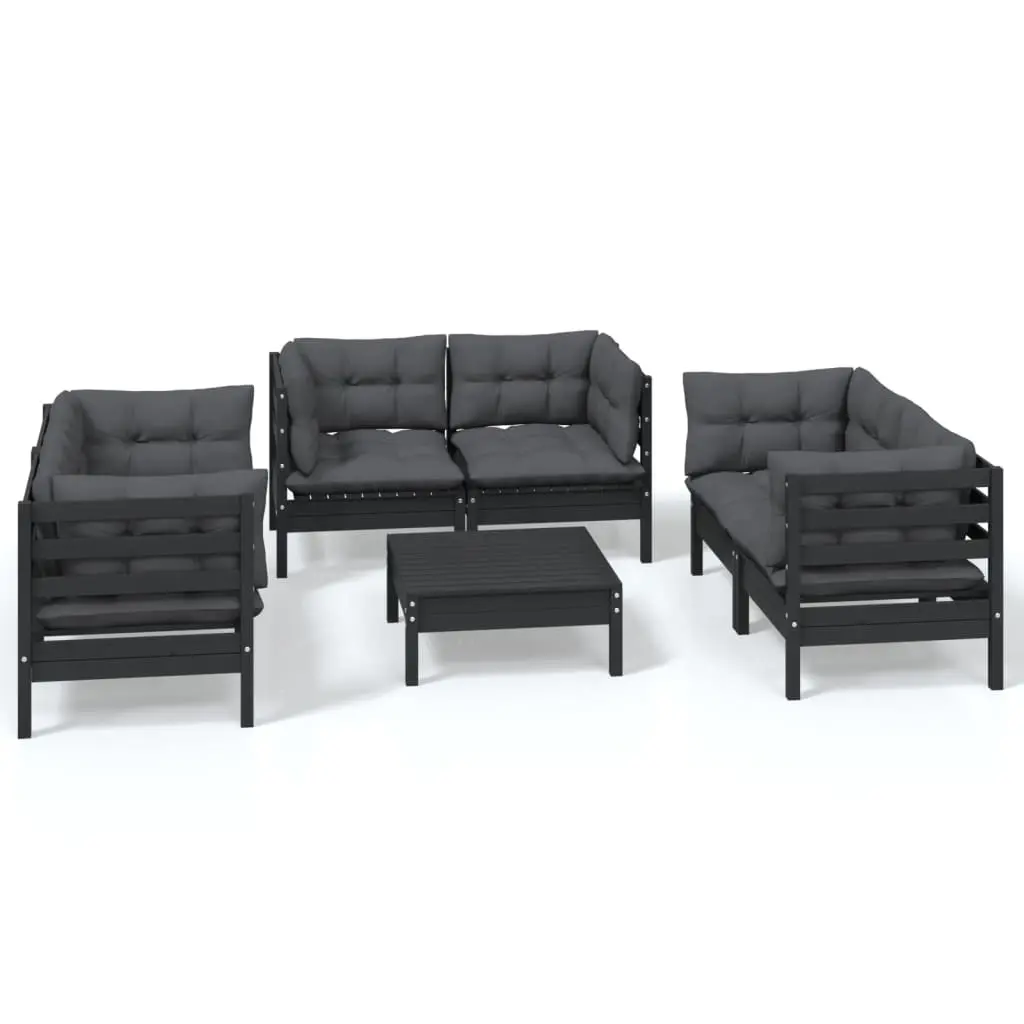7 Piece Garden Lounge Set with Cushions Solid Pinewood 3096254 - Furniture