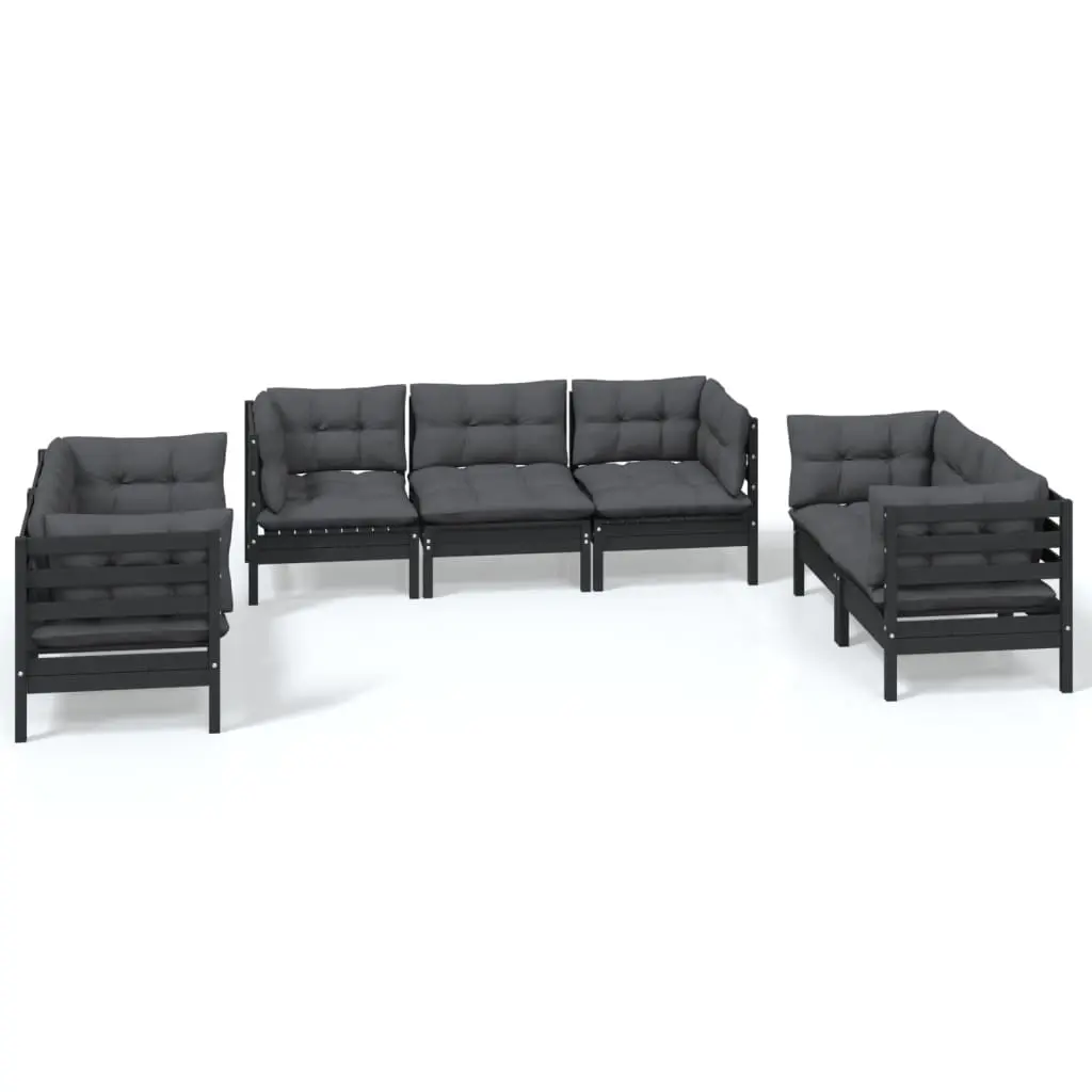 7 Piece Garden Lounge Set with Cushions Solid Pinewood 3096260 - Furniture